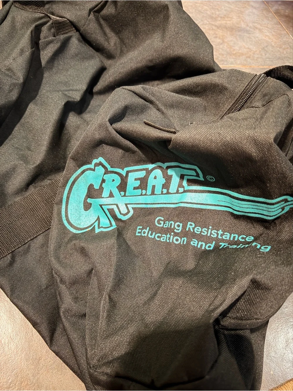 Vintage 90s Locomotor Great Gear Duffel Bag - Black with Teal Logo